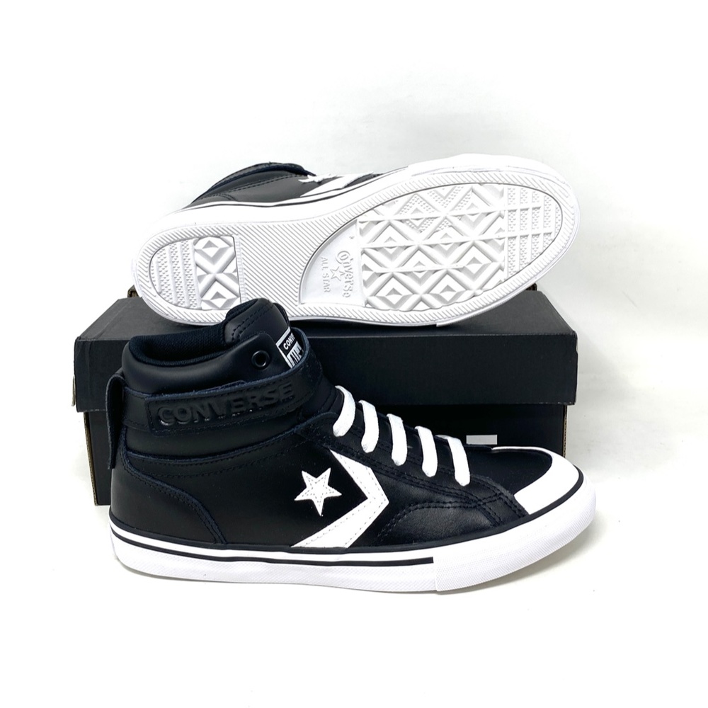 Converse Pro Blaze Strap All Star High Top Black Leather Women Sneakers 663608C - Picture 5 of 11